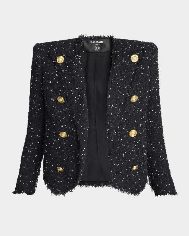 Spencer 8-Button Polka Dot Tweed Jacket